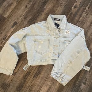 Gorgeous Blue B rhinestone denim jacket size M/L NWT